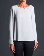 Gray crew neck blouse