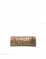 Bolso Clutch Bella Bronze piel grabado cocodrilo