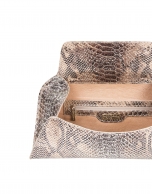 Python embossed leather clutch bag