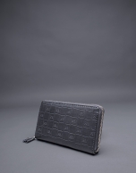 Black leather wallet embossed RV