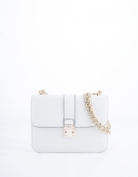 Stiff white leather Norman bag 