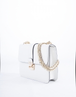 Stiff white leather Norman bag 