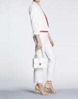 Stiff white leather Norman bag 