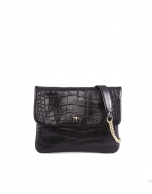 Bolso Messenger Miranda For Ever piel negra brillo