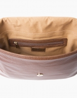 Brown buffalo leather courier bag