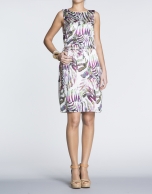 Silk dress with puckered waist 