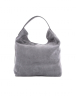 Albert Zipper gray split leather bag.