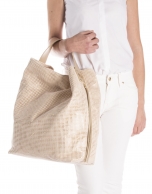 Beige die cut tote bag