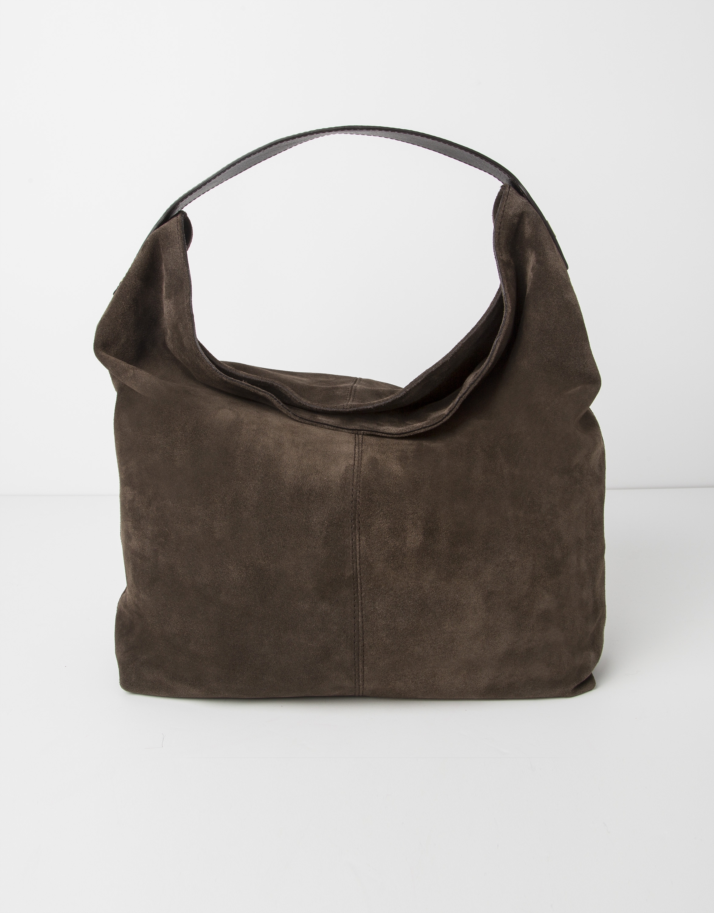 Brown suede tote bag