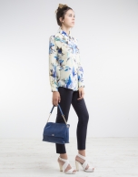 Blue floral print shirt