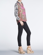 Floral and geometric print long sleeve shirt 