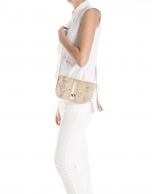 Print canvas shoulder bag