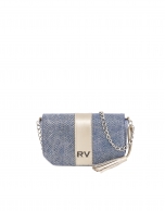 Blue canvas shoulder bag