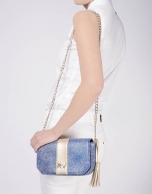 Blue canvas shoulder bag