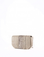 Bolso Poppy  Rustic de rafia metalizado dorado