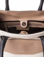 Satchel piel color block