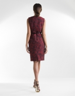 Red jacquard straight dress