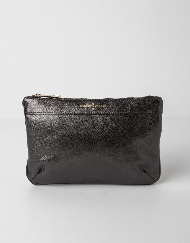 Nublado Diálogo Entrada Black leather clutch - Handbags - Woman | Roberto Verino