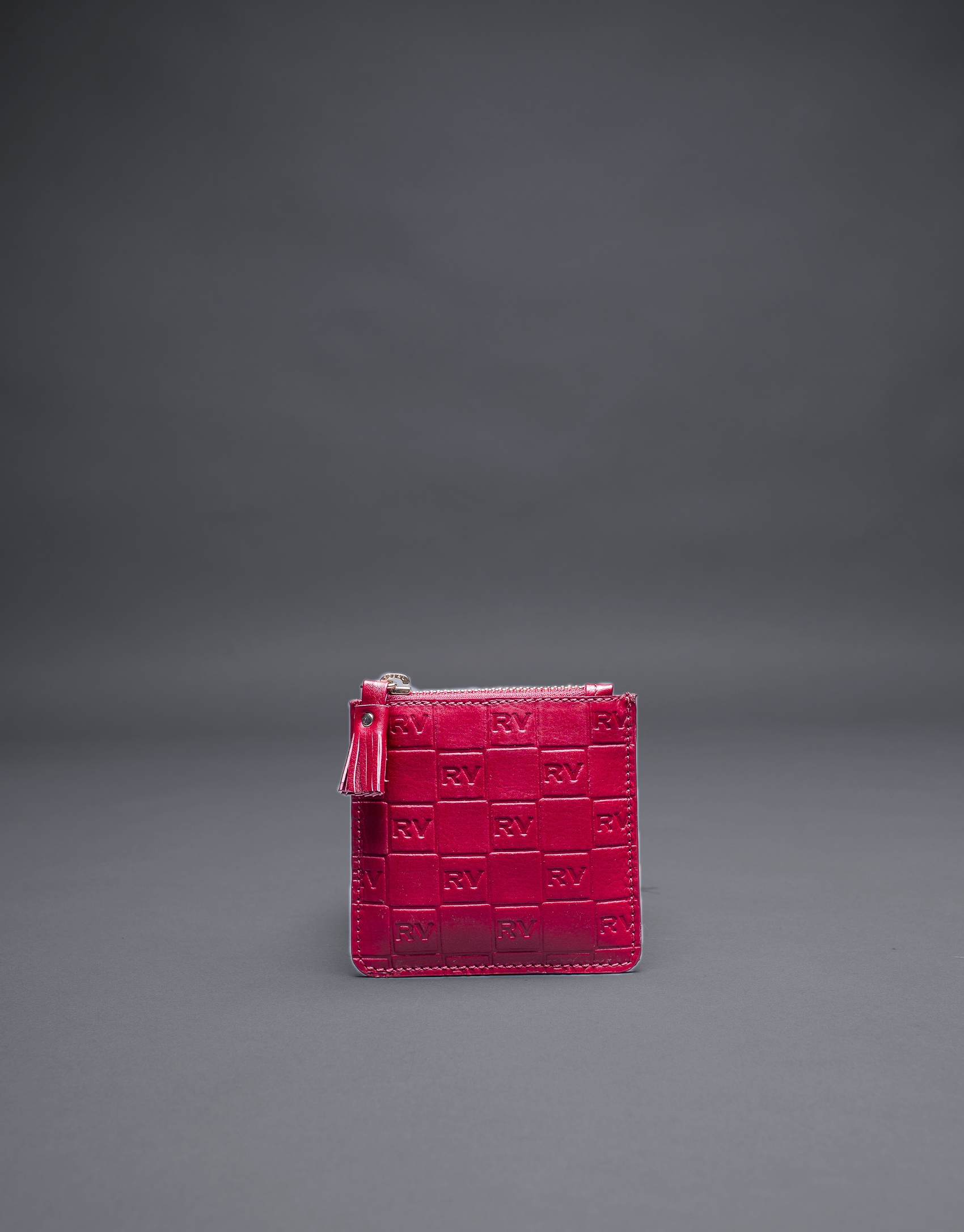 Red change purse with embossed RV