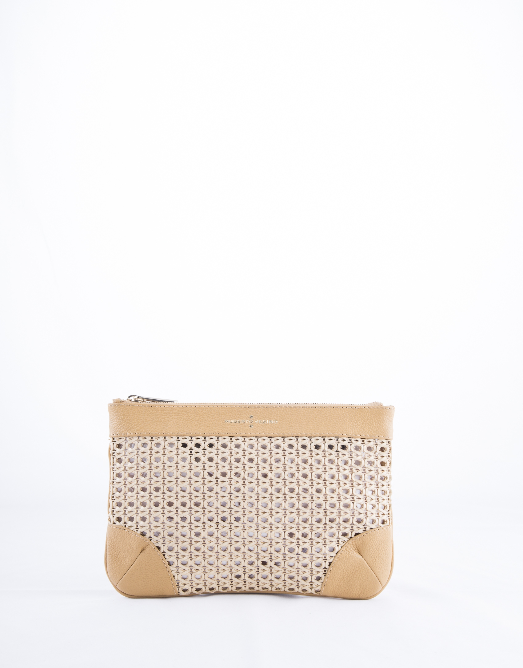 Taupe Zoe Mix clutch bag 