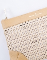 Taupe Zoe Mix clutch bag 