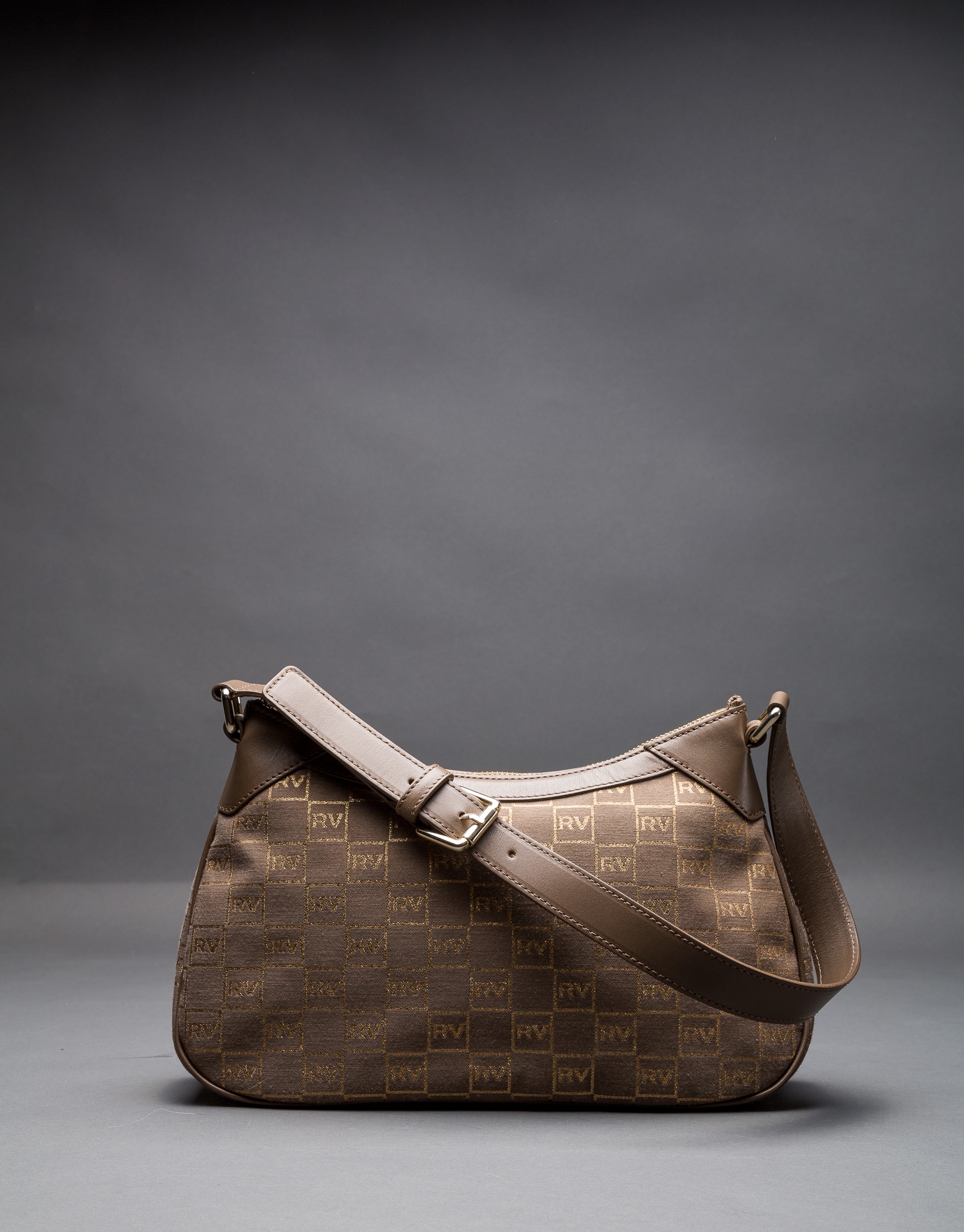 Josefina bag, jacquard, cowhide and gilded lurex with RV  logo