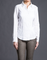 White pleated shirt