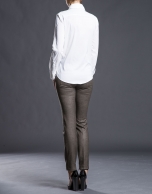 White pleated shirt