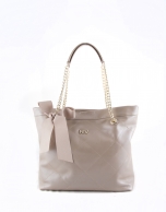 Pearl leather Ariadna shopping bag 