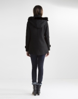 Short black coat with hood