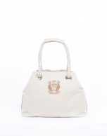 Taupe canvas Daría tote bag