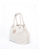 Taupe canvas Daría tote bag