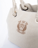 Taupe canvas Daría tote bag