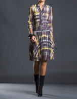 Checked chiffon dress