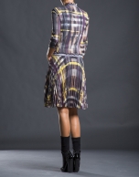 Checked chiffon dress