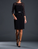 Black pep-plum lace dress