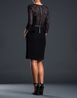 Black pep-plum lace dress