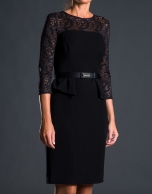 Black pep-plum lace dress