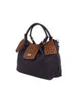 Julia Dots animal print fur bag with flap