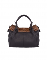 Julia Dots animal print fur bag with flap