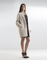 Beige lambskin coat