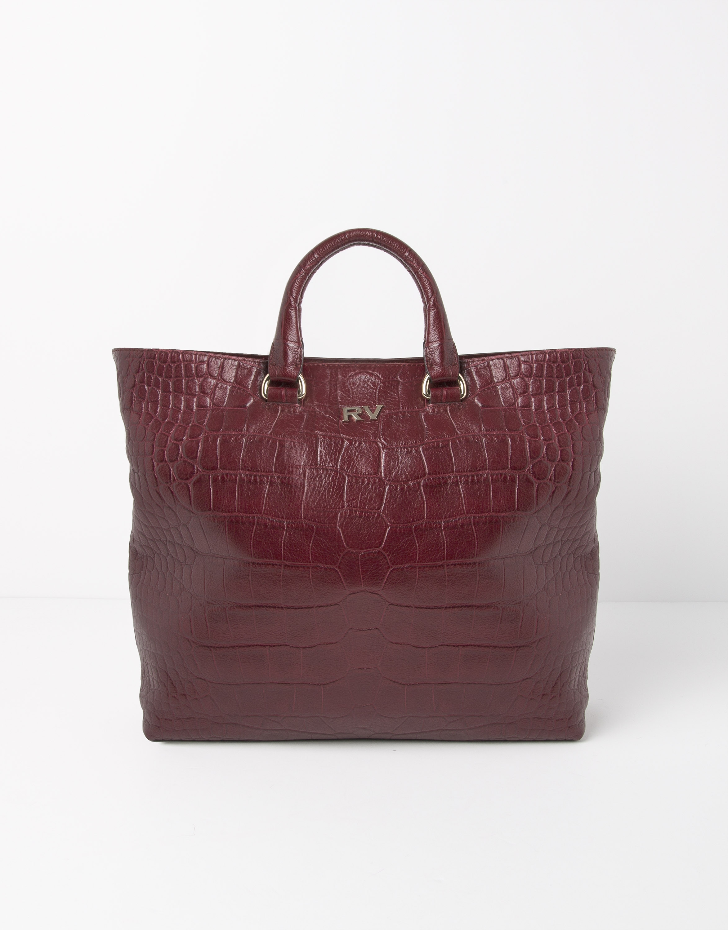 Scarlet leather tote bag