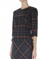 Scottish print top with long sleeves