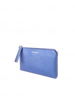 Clutch piel saffiano azul metalizado