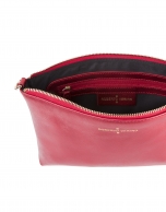 Red metalized Saffiano leather clutch 