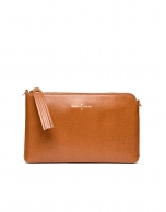 Tan Saffiano leather Lisa Clutch 