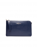 Navy Saffiano leather Lisa Clutch 