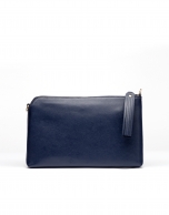 Navy Saffiano leather Lisa Clutch 