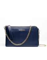 Navy Saffiano leather Lisa Clutch 