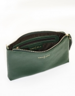 Bolso clutch piel saffiano verde oscuro Lisa